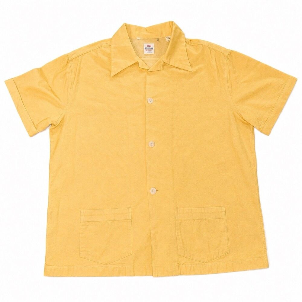 Levis LVC Denim Family Camp Shirt Mens Large Cornsilk Yellow Sanforized - Picture 3 of 7